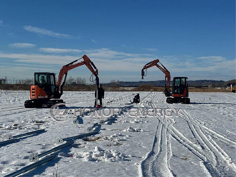 Projeto solar de alta tensão de 4 MW em região de forte neve em andamento