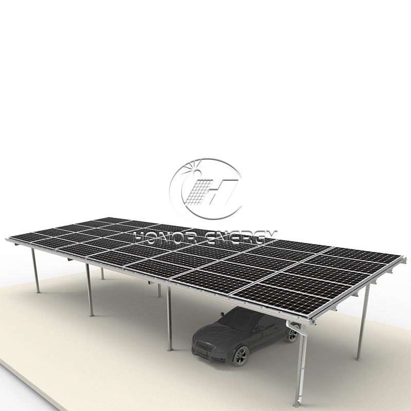 Aço quatro pós -montagem solar de garagem