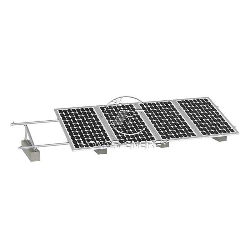 Montagem de telhado solar plano de alumínio de concreto