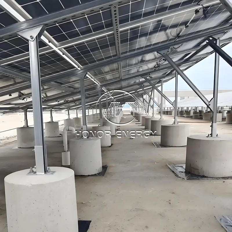 Montagem de telhado solar de aço de concreto