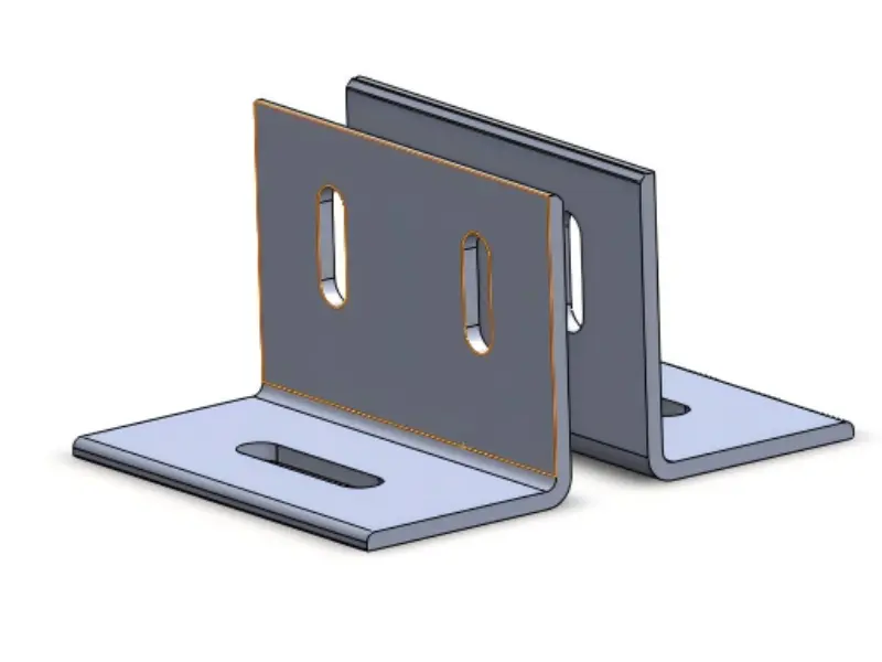 Base solar de aço com furo duplo