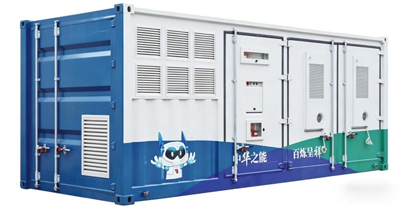 Sistema integrado de armazenamento de energia em contêineres
