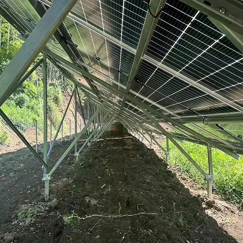 Montagem no solo da fazenda solar
